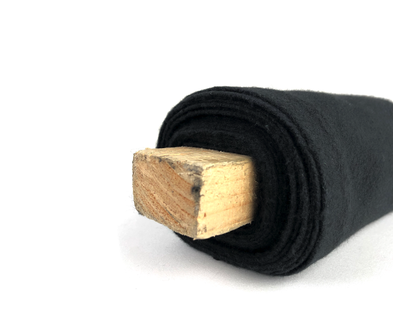 Molton-Rollmops Schwarz 150 x 400cm